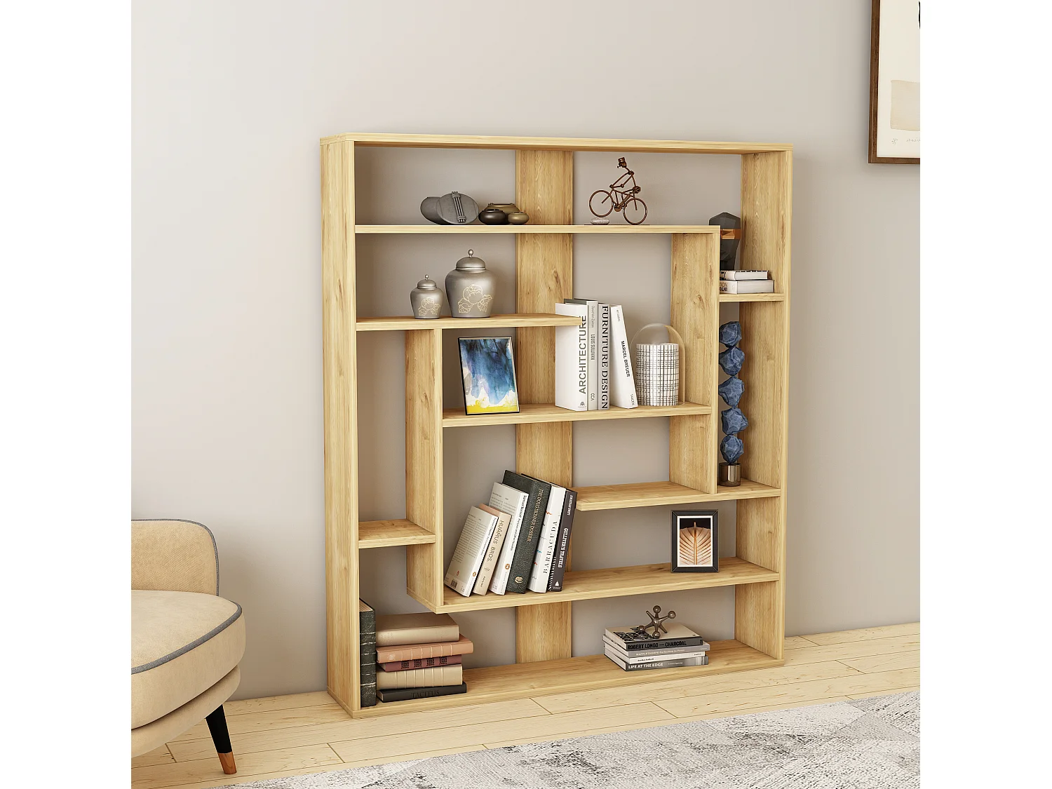 Standregal POSEIDON- Eiche, 114x132x22