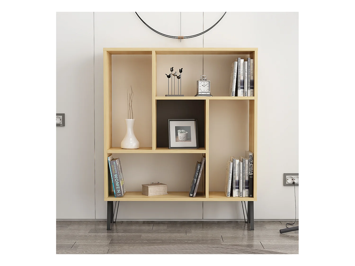Standregal ARVEN- Eiche/Anthrazit, 90x107,8x25