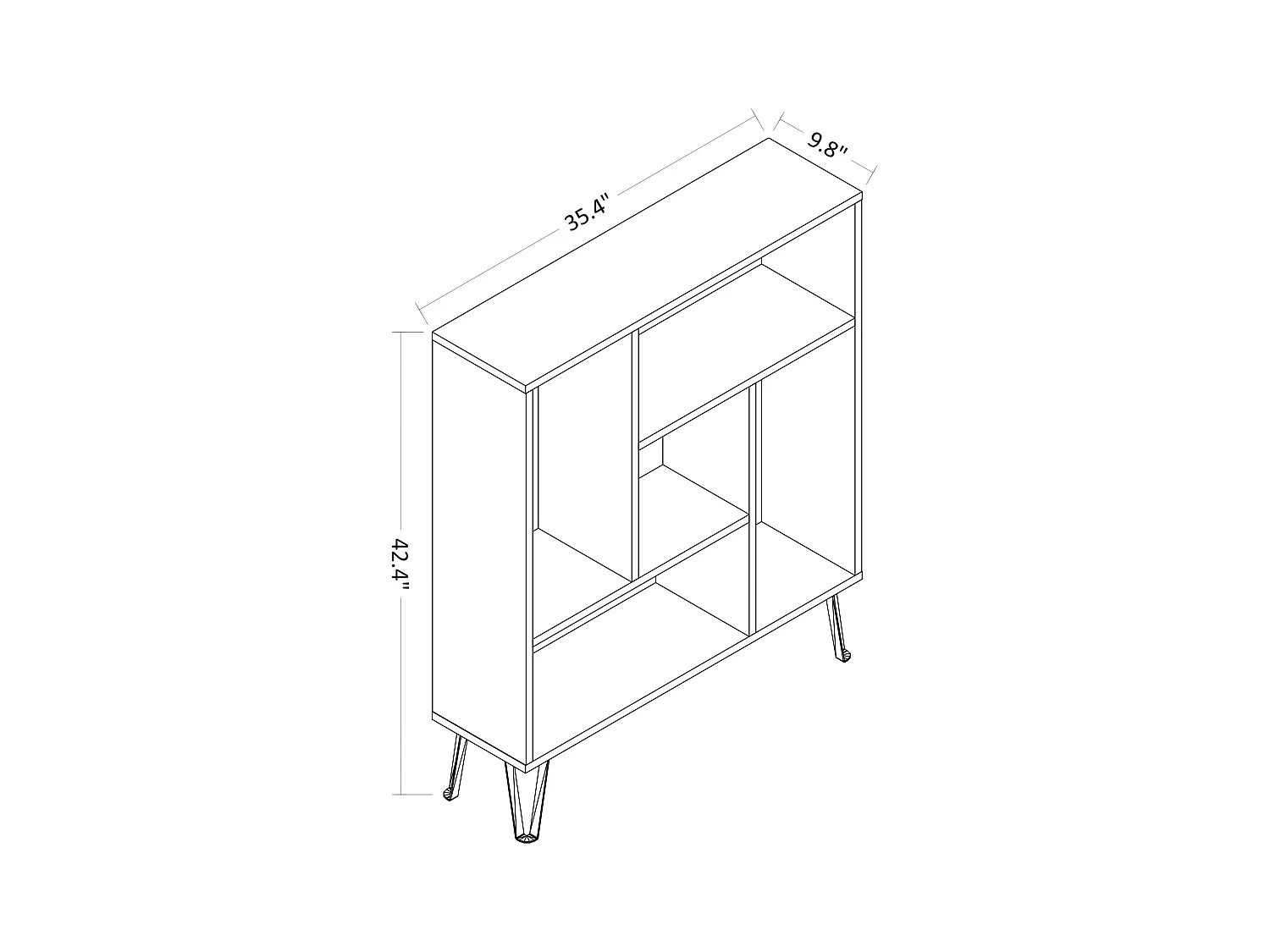 Standregal ARVEN- Eiche/Anthrazit, 90x107,8x25