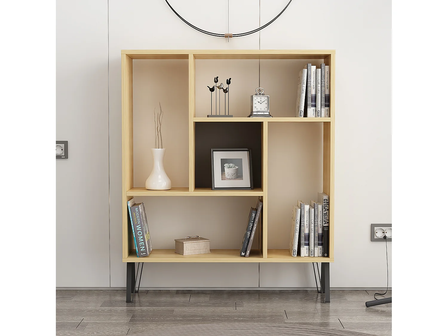 Mensola in piedi ARVEN- rovere/antracite, 90x107,8x25