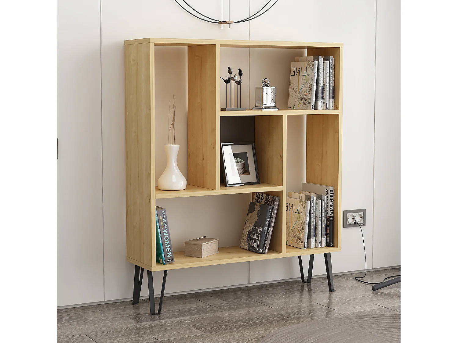 Mensola in piedi ARVEN- rovere/antracite, 90x107,8x25