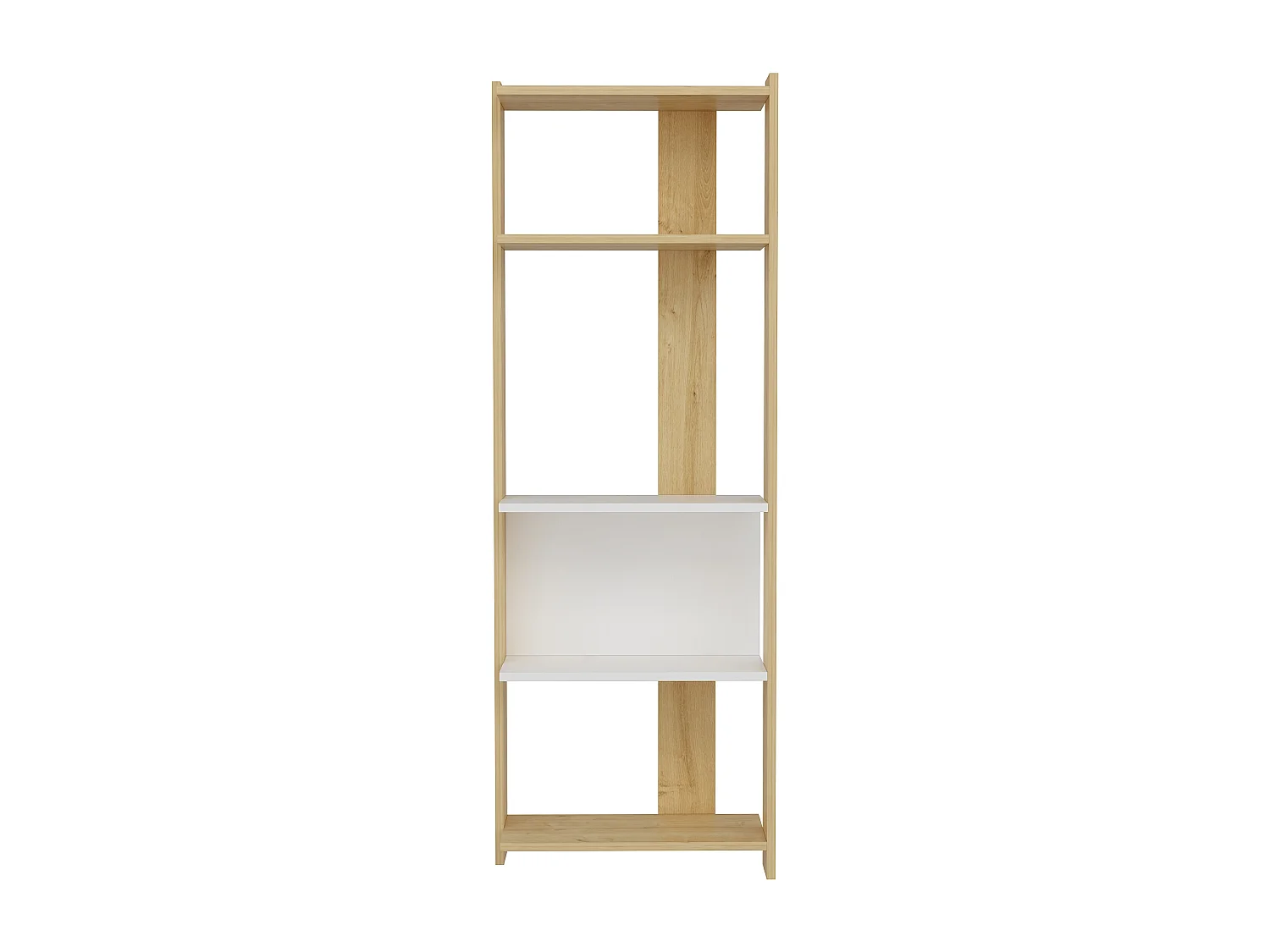Boekenkast ABIS- eiken/wit, 58,6x165x26,8