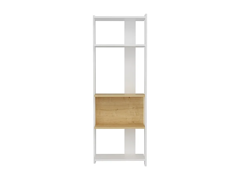 Boekenkast ABIS- wit/eiken, 58,6x165x26,8