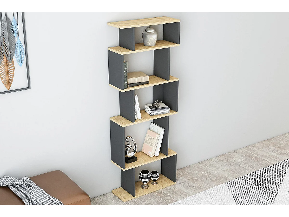 Standregal EROS- Dunkle Eiche / Anthrazit, 60x160x22