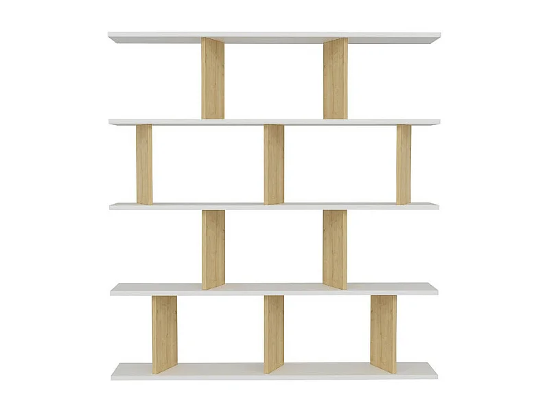 Standregal JORIN- Weiß  Eiche, 130x137x25