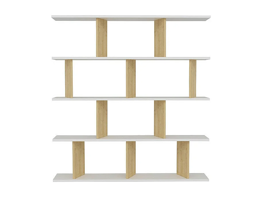 Standregal JORIN- Weiß  Eiche, 130x137x25