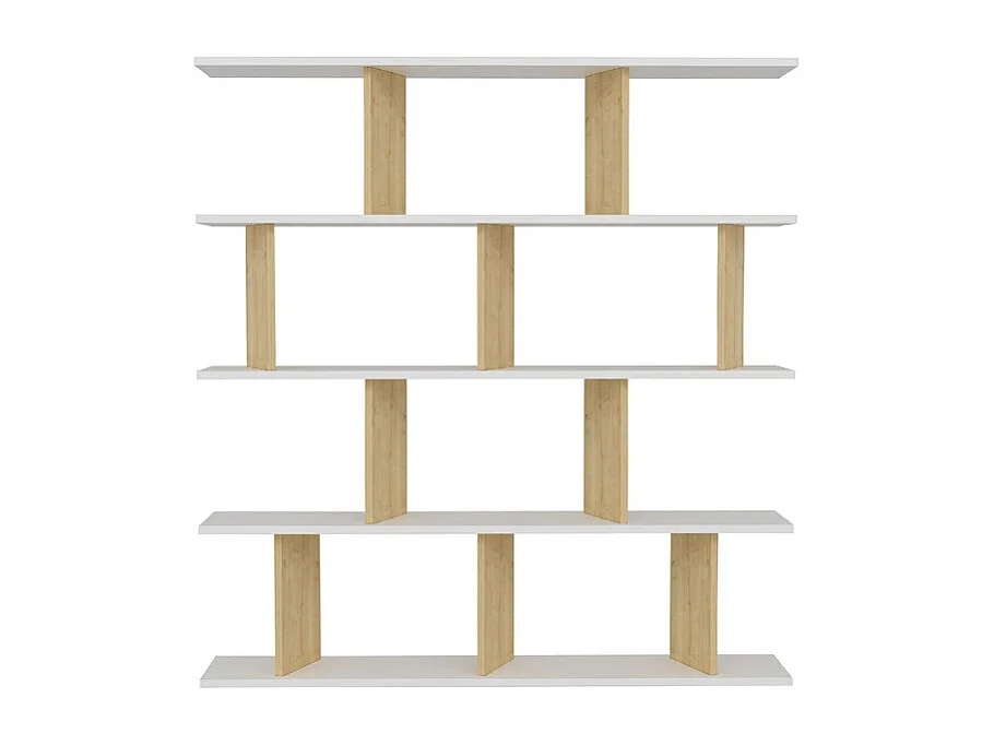 Etagère sur pied JORIN - chêne blanc, 130x137x25