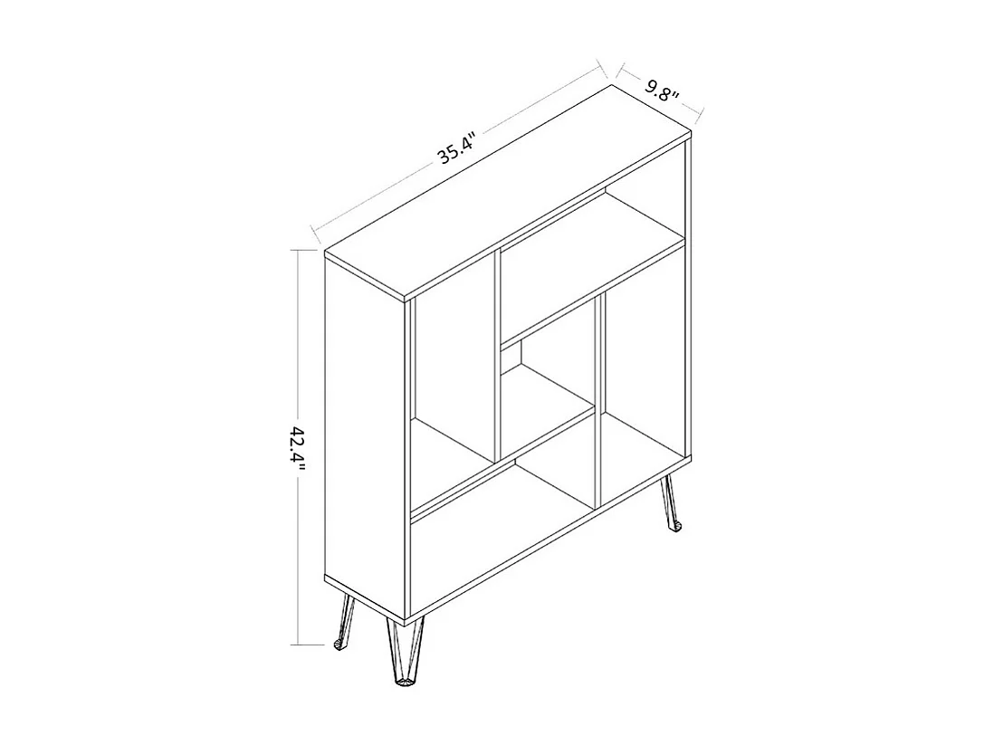 Standregal ARVEN- Anthrazit / Weiß, 90x107,8x25