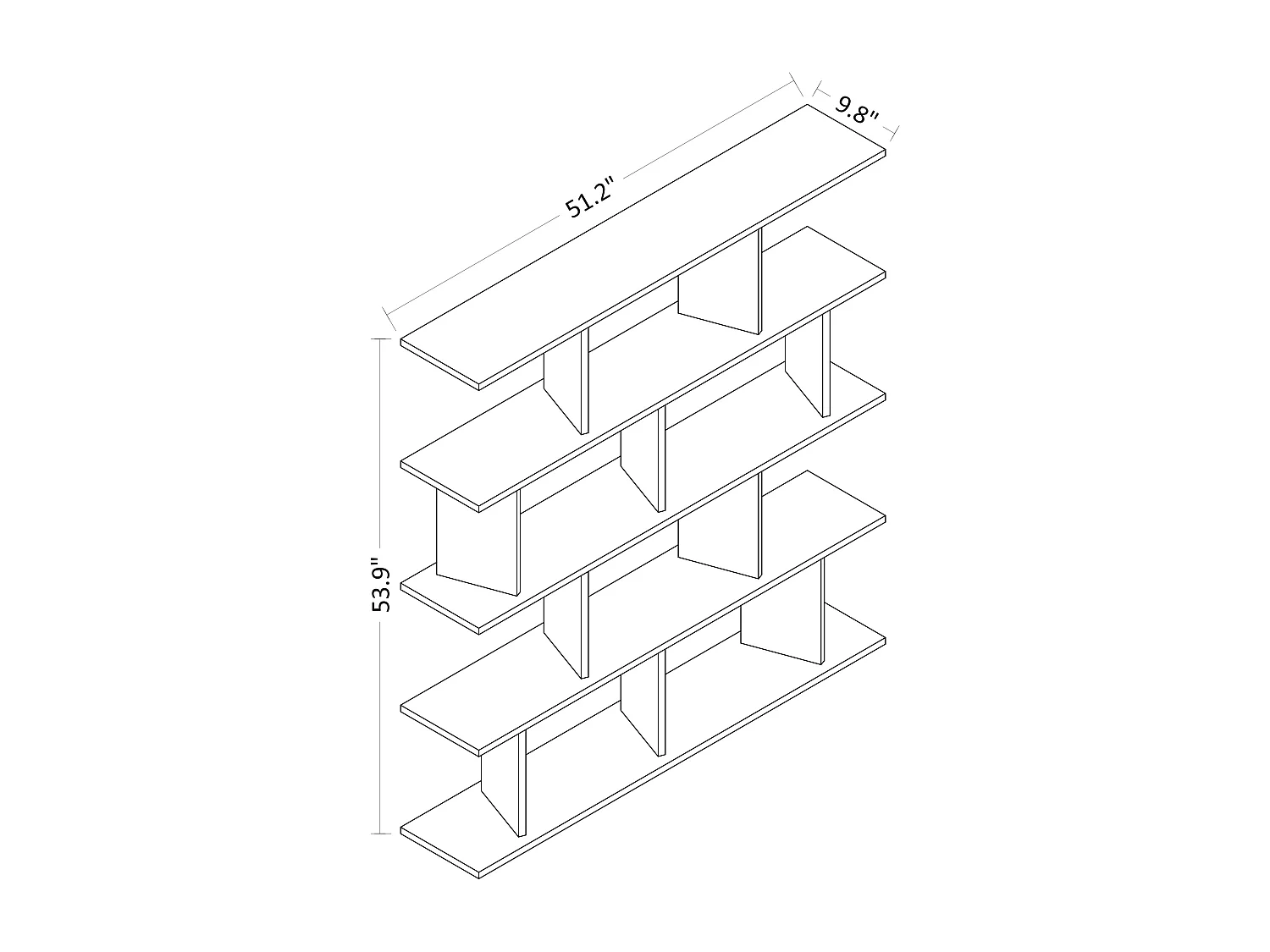Boekenkast JORIN - antraciet - eiken, 130x137x25