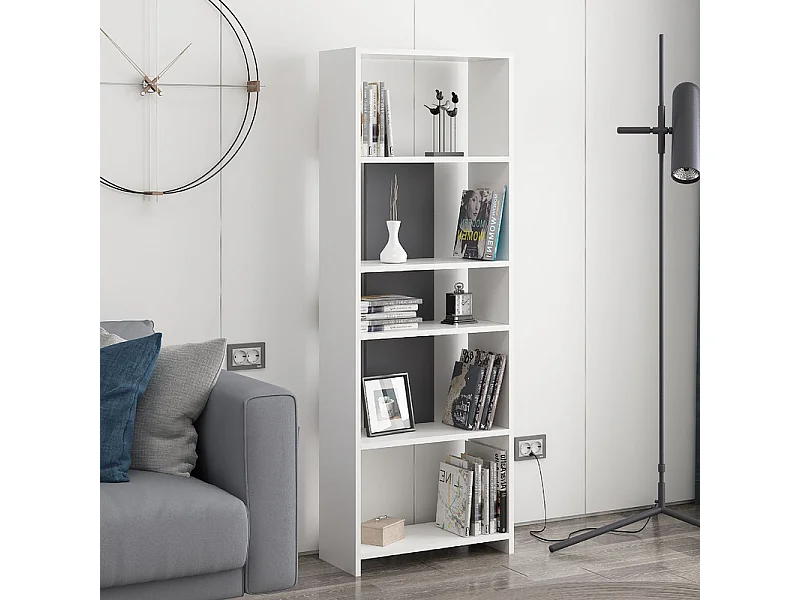 Standregal DIOSP- Weiß / Anthrazit, 56,9x160x25