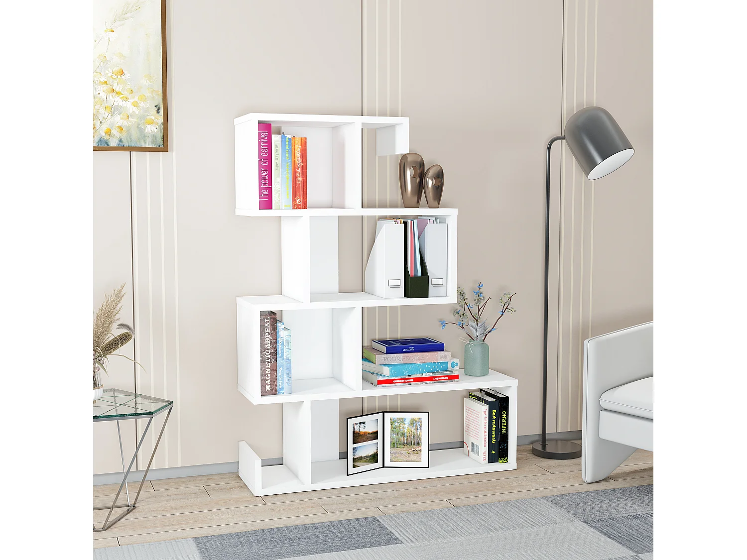 Libreria ARES- bianco/bianco, 80x103,8x23,8