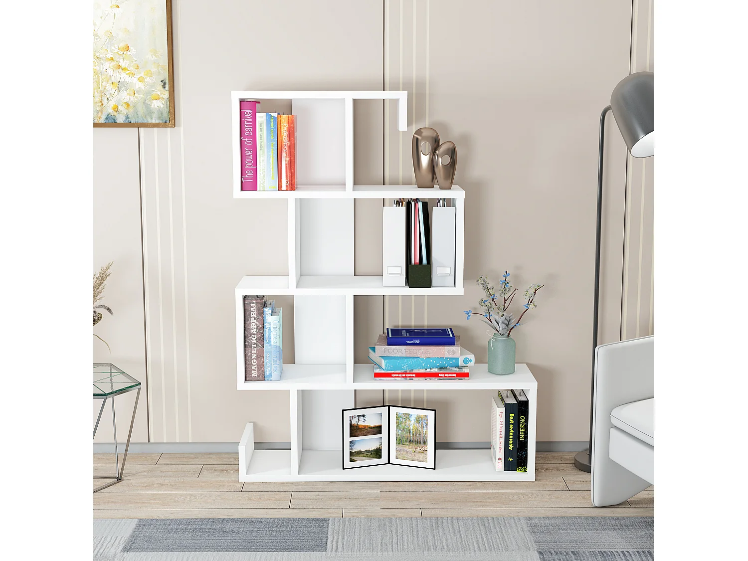 Libreria ARES- bianco/bianco, 80x103,8x23,8