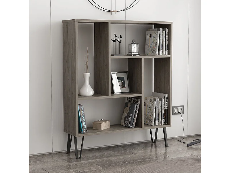 Etagère sur pied ARVEN - coloris naturel clair, 90x107,8x25