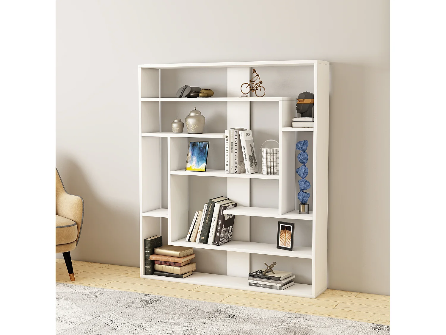 Standregal POSEIDON- Weiß, 114x132x22