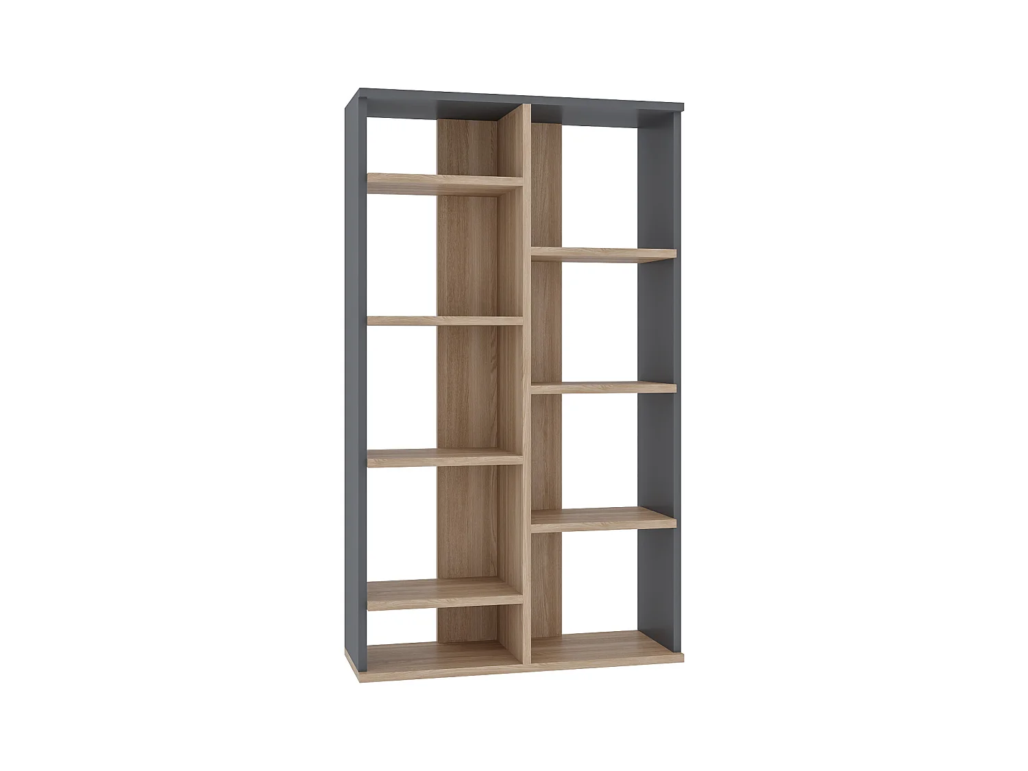 Bibliothèque KEOTA - chêne - anthracite, 72x123,6x25