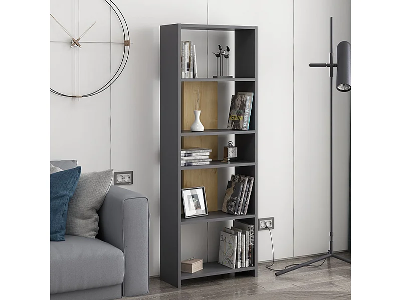 Standregal DIOSP- Anthrazit / Eiche, 56,9x160x25