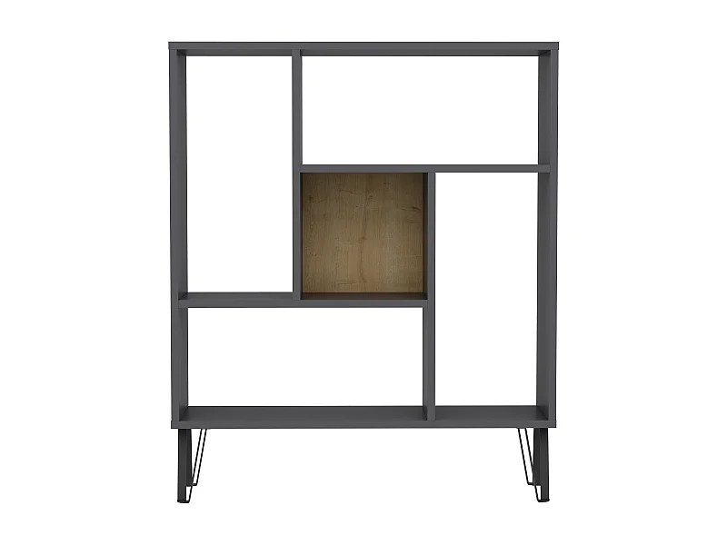 Standregal ARVEN- Anthrazit/Eiche, 90x107,8x25