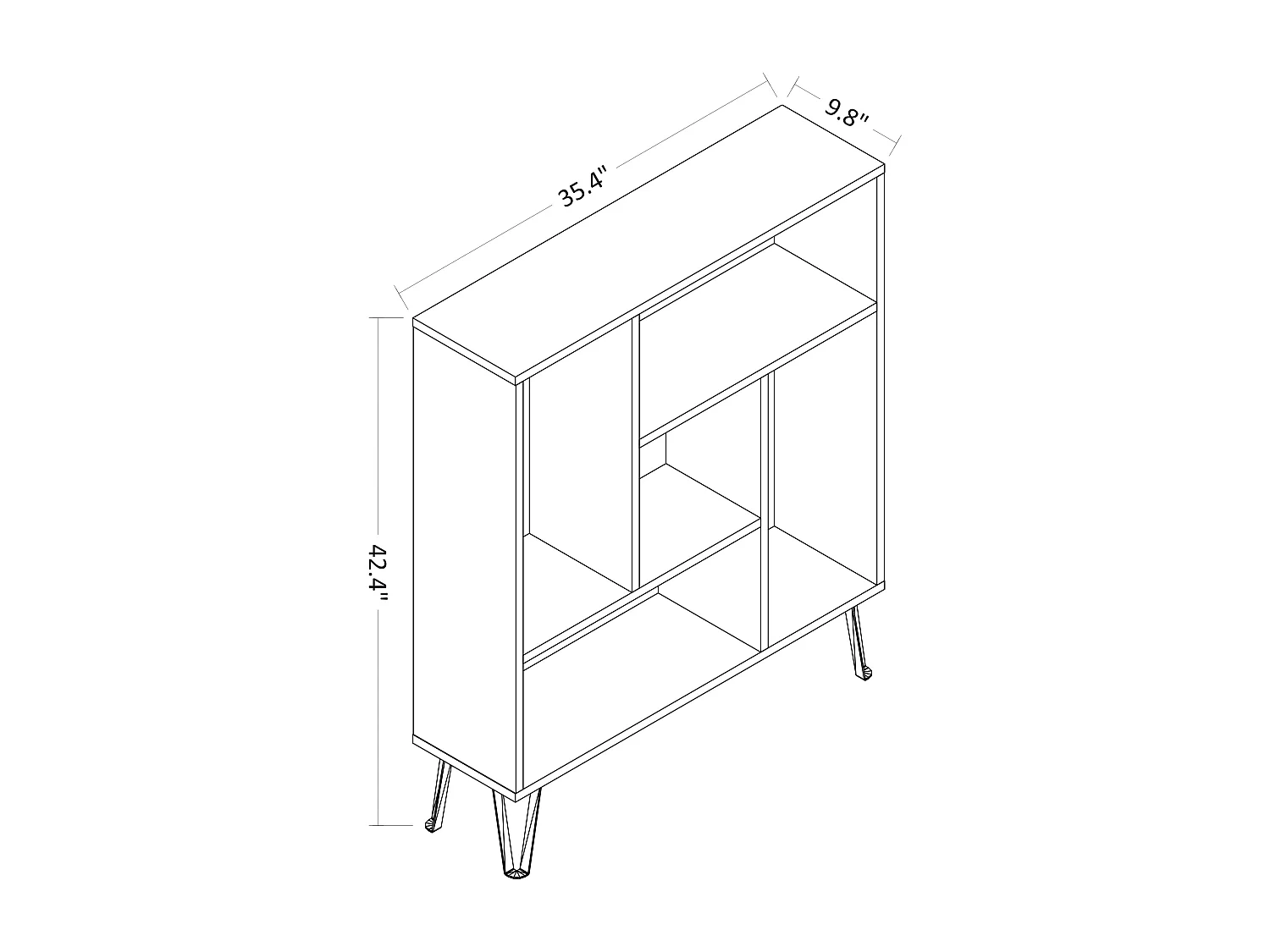 Standregal ARVEN- Anthrazit/Eiche, 90x107,8x25