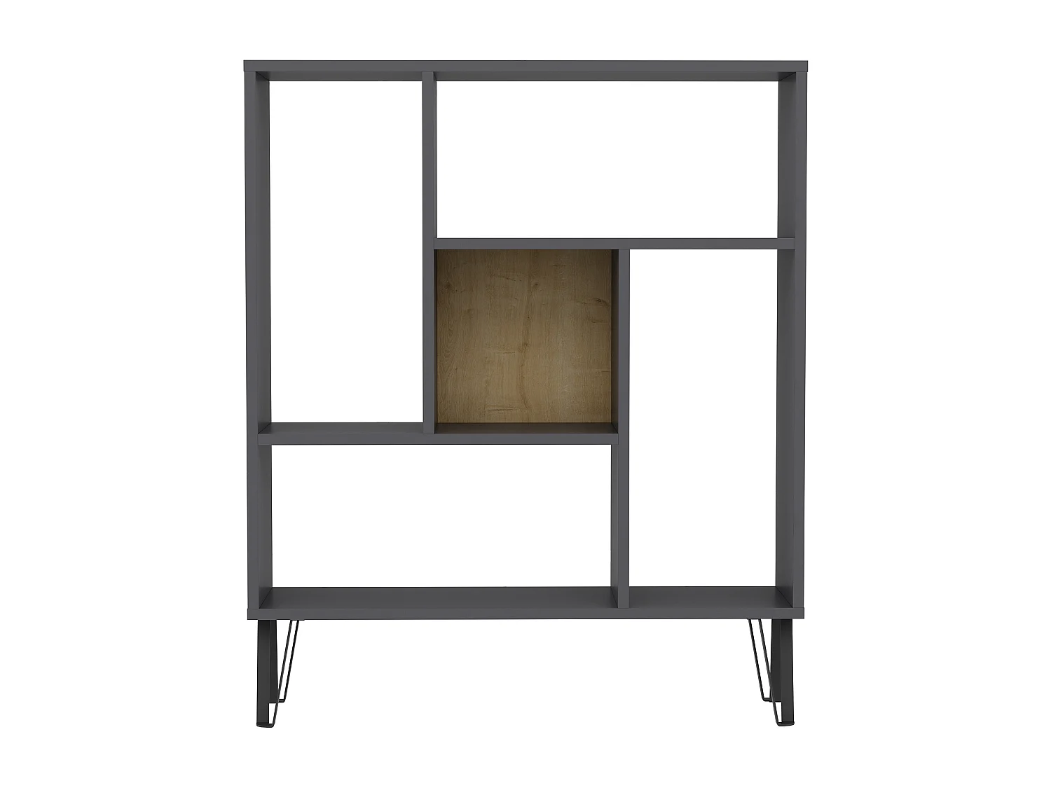 Standregal ARVEN- Anthrazit/Eiche, 90x107,8x25