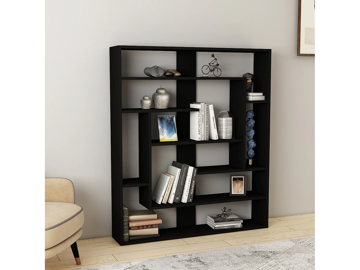 Standregal POSEIDON- Schwarz, 114x132x22