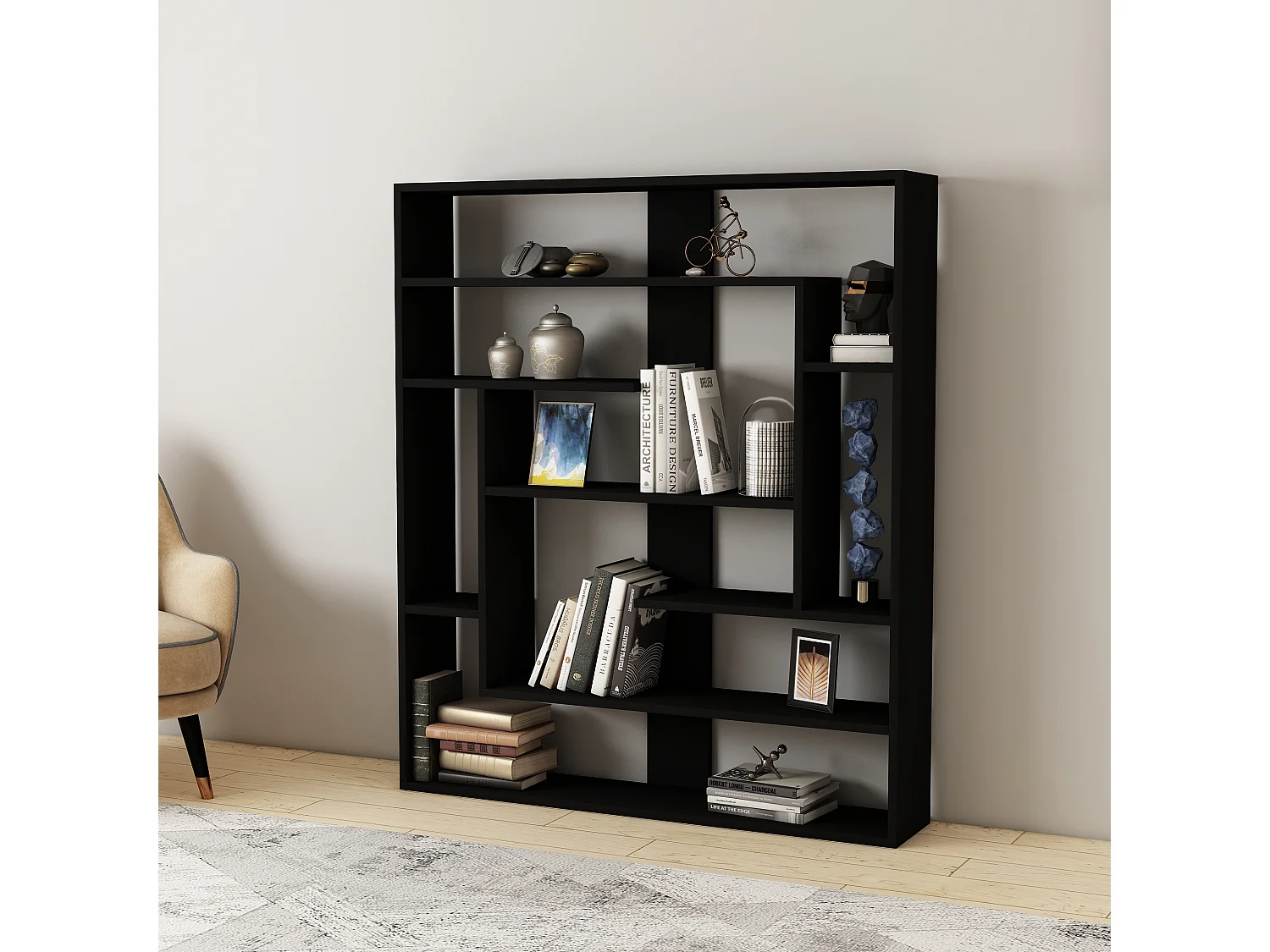 Standregal POSEIDON- Schwarz, 114x132x22