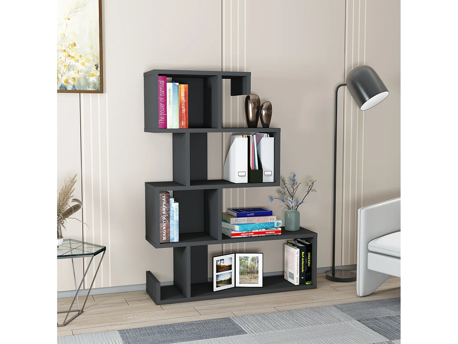 Libreria ARES- antracite/antracite, 80x103,8x23,8