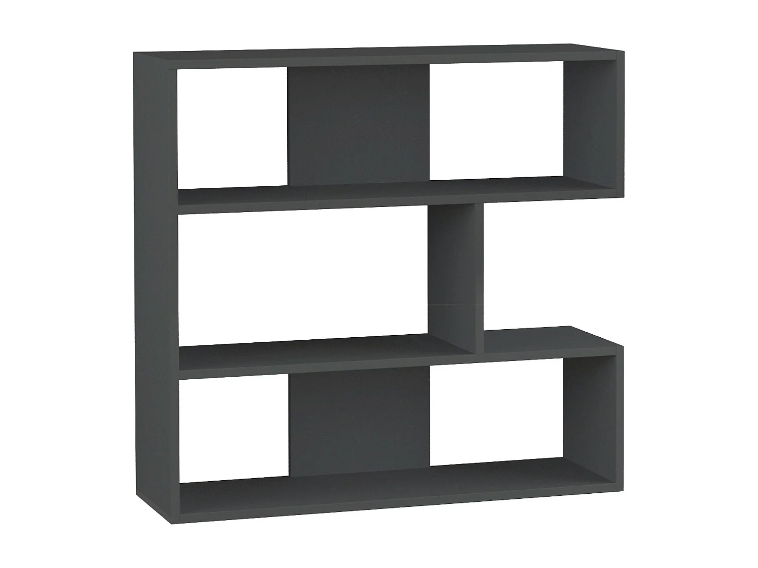 Bibliothèque MOLLY - anthracite, 93,6 x 29,6 x 89 cm