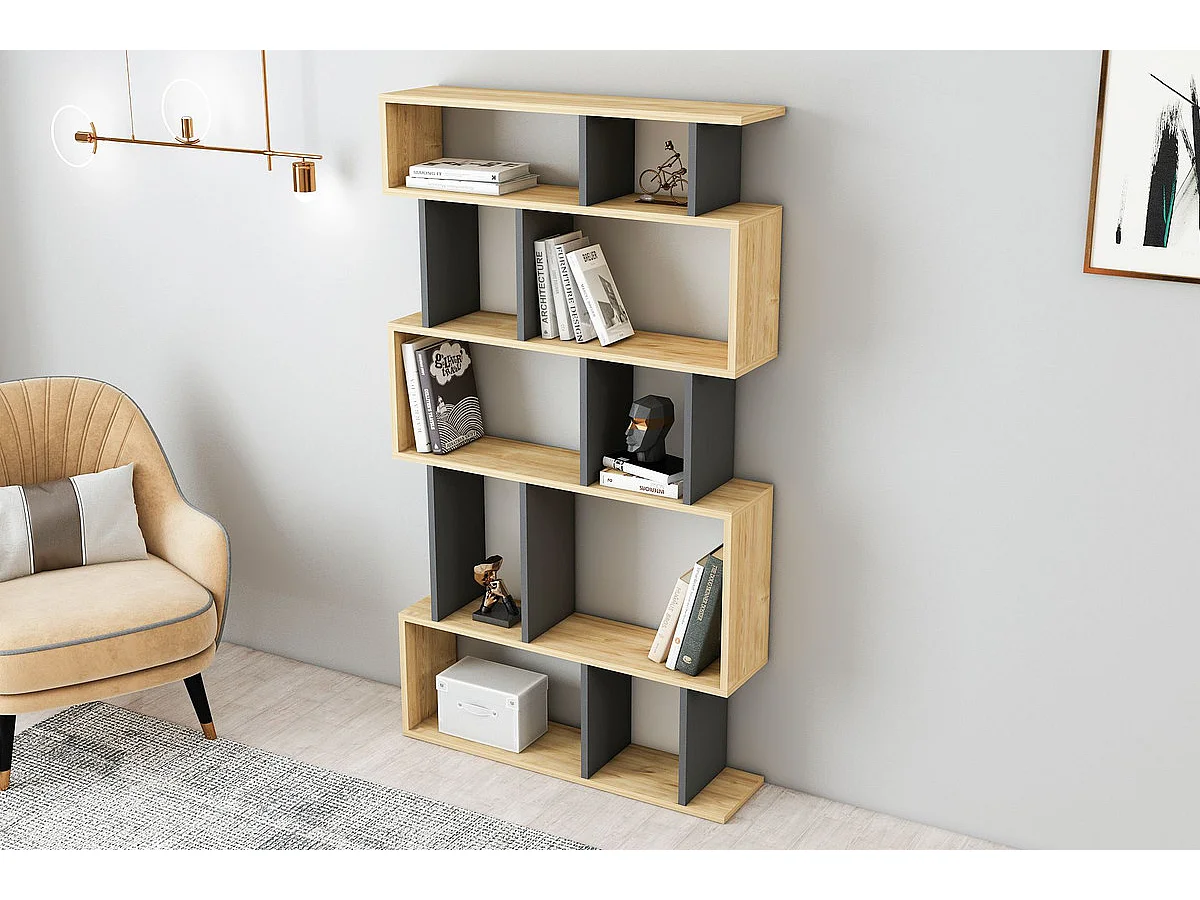 Staande plank EROS WEIT - eiken / antraciet, 90x160x22