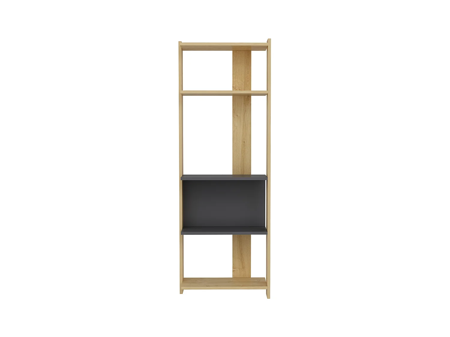 Bücherregal ABIS- Eiche/Anthrazit, 58.6x165x26,8