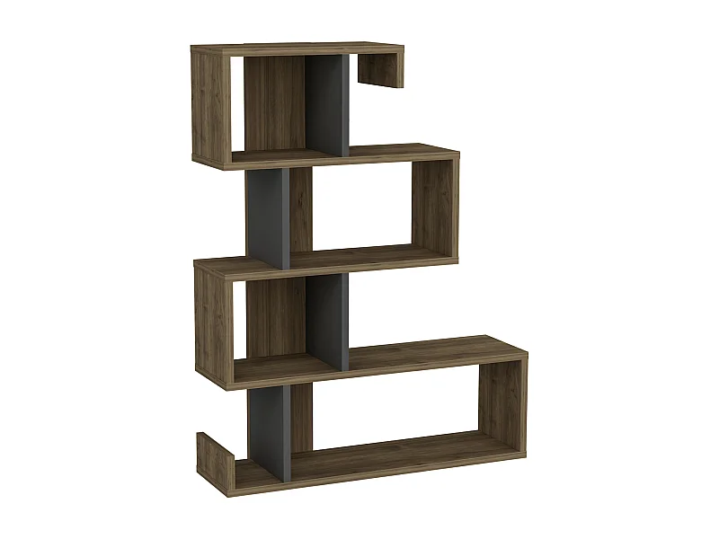 Boekenkast ARES- walnoot/antraciet, 80x103,8x23,8