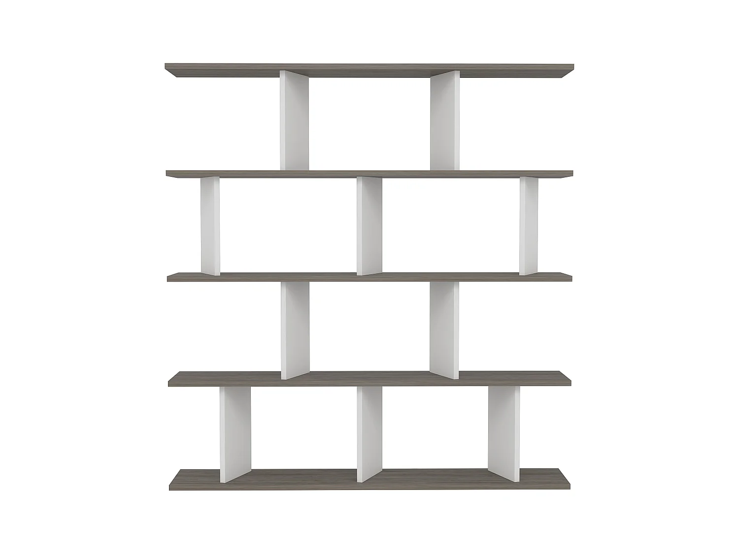 Bibliothèque JORIN - chêne - blanc, 130x137x25