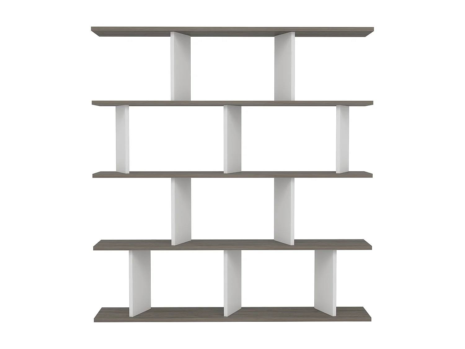 Boekenkast JORIN - wenge- wit, 130x137x25