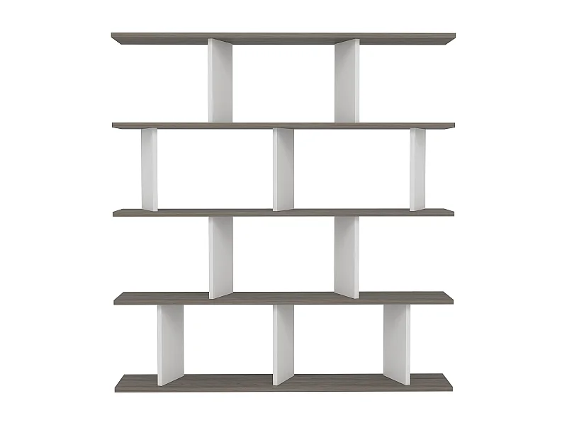 Bibliothèque JORIN - chêne - blanc, 130x137x25