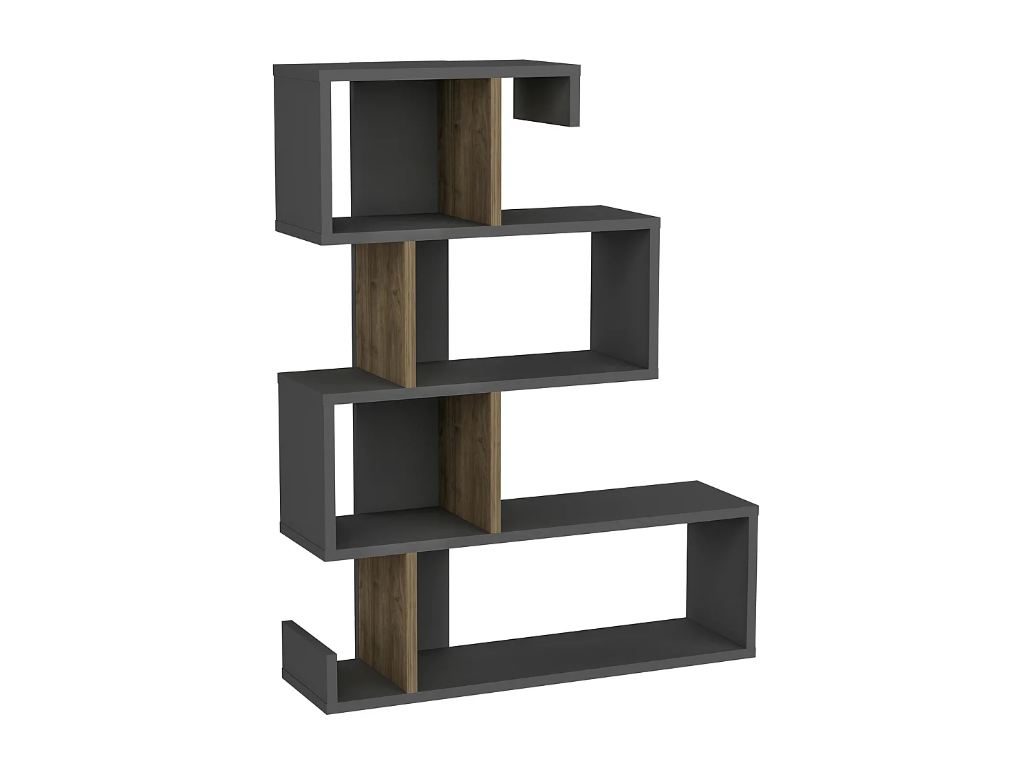 Bookcase ARES- Anthrazit/Walnuss, 80x103,8x23,8
