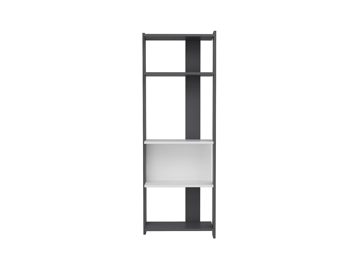 Bücherregal ABIS- Anthrazit/Weiß, 58.6x165x26,8
