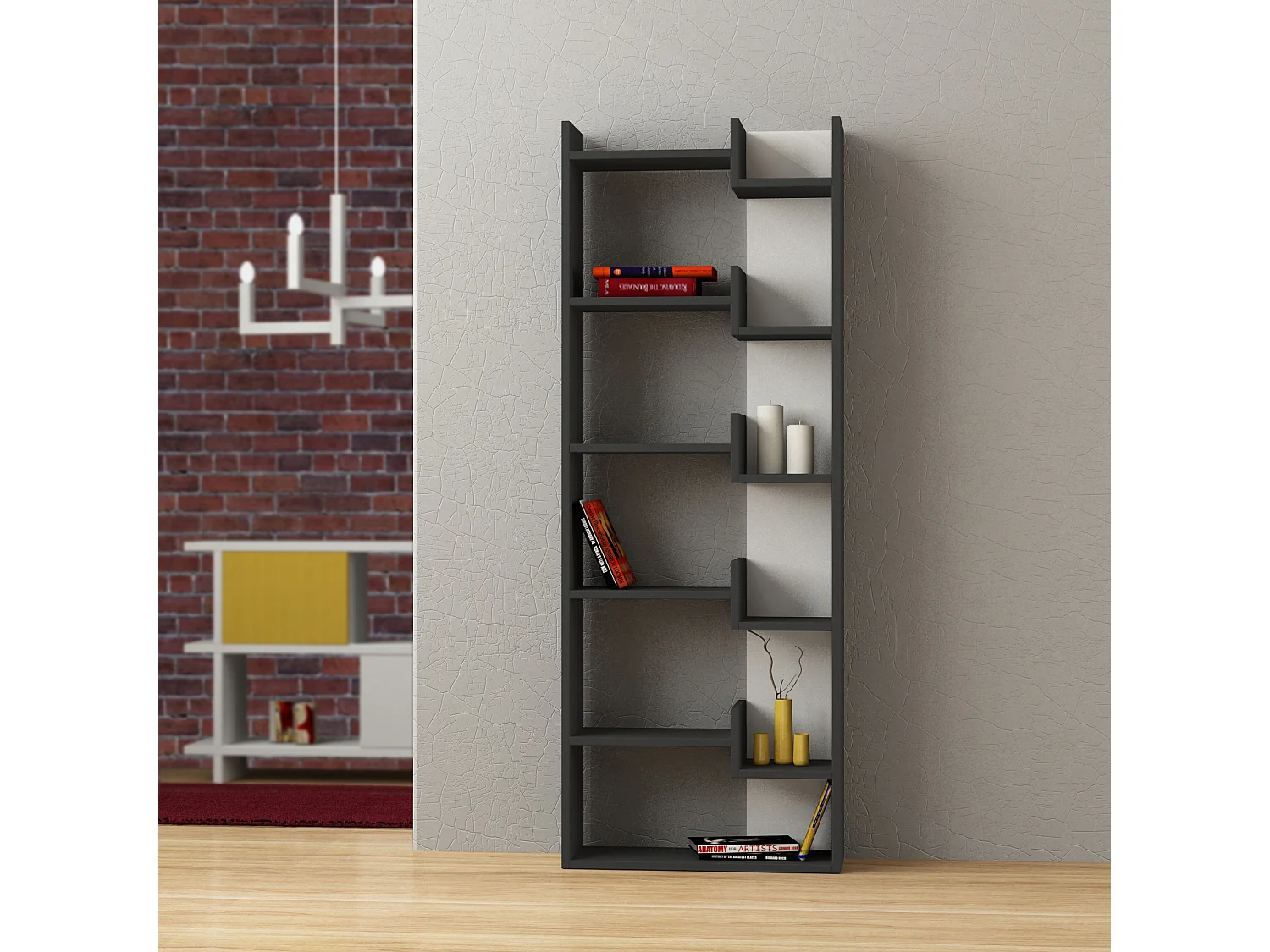Libreria OPPA - antracite, 60,5 x 22 x 162,4 cm