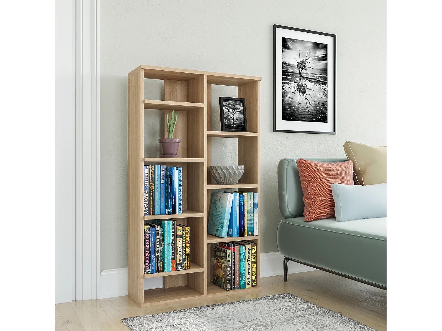 Boekenkast KEOTA- Eiken - Eiken, 72x123,6x25