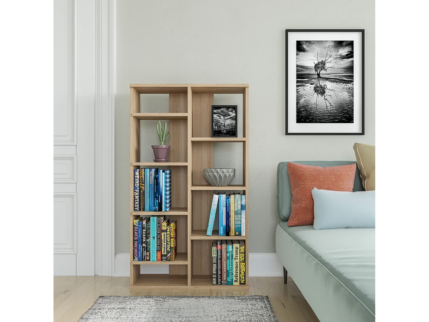 Boekenkast KEOTA- Eiken - Eiken, 72x123,6x25