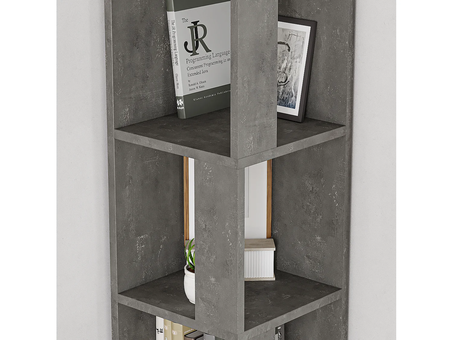 Etagère d'angle PIANO gris, 32x159x32