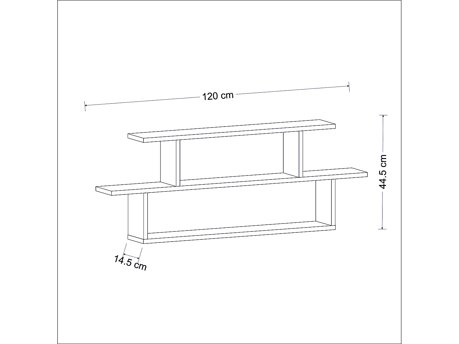 Wall Shelf SENECA- Weiß, 120x44,6x14,6