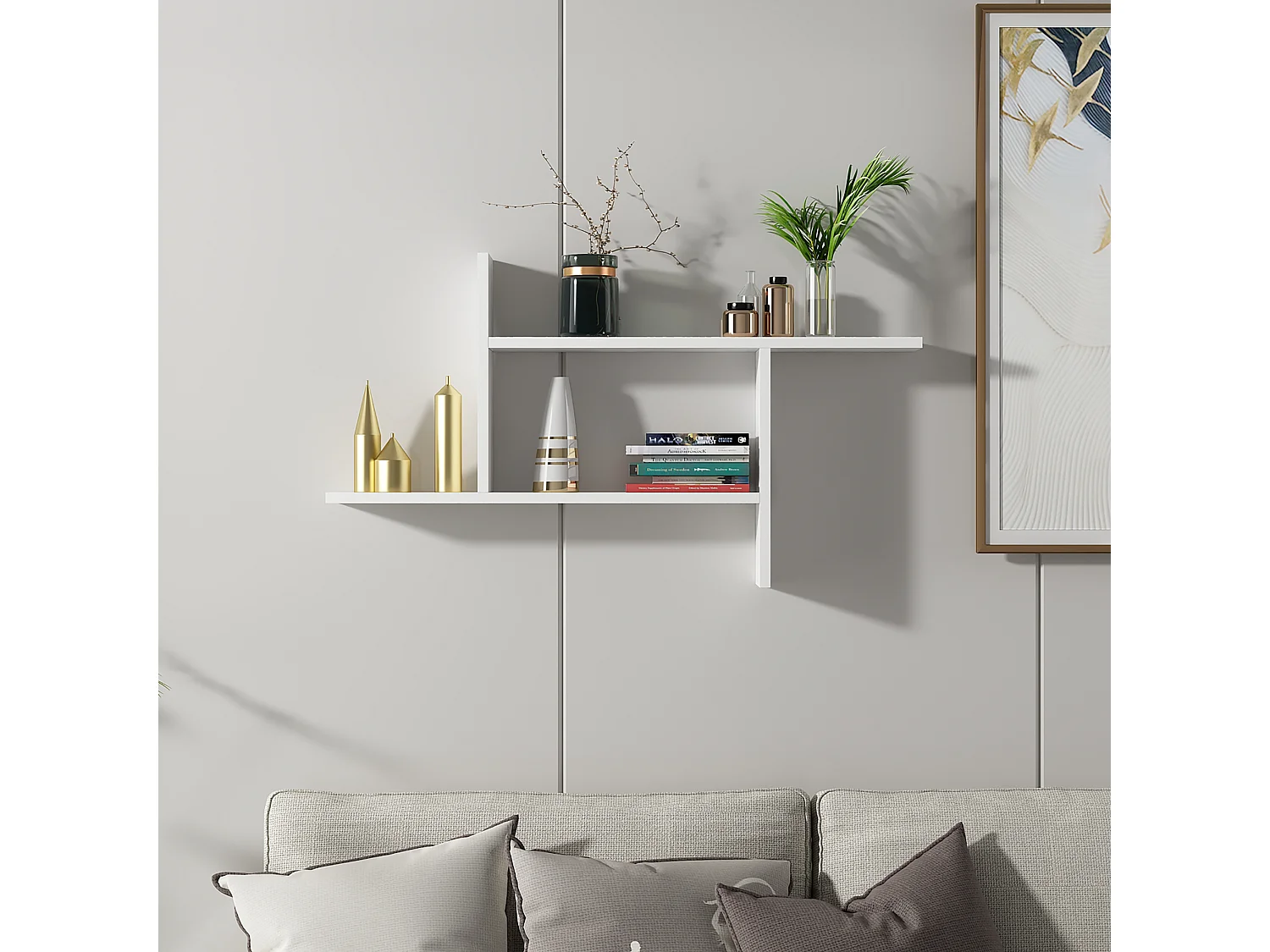 Etagère murale RYAN - blanc, 99x55x14