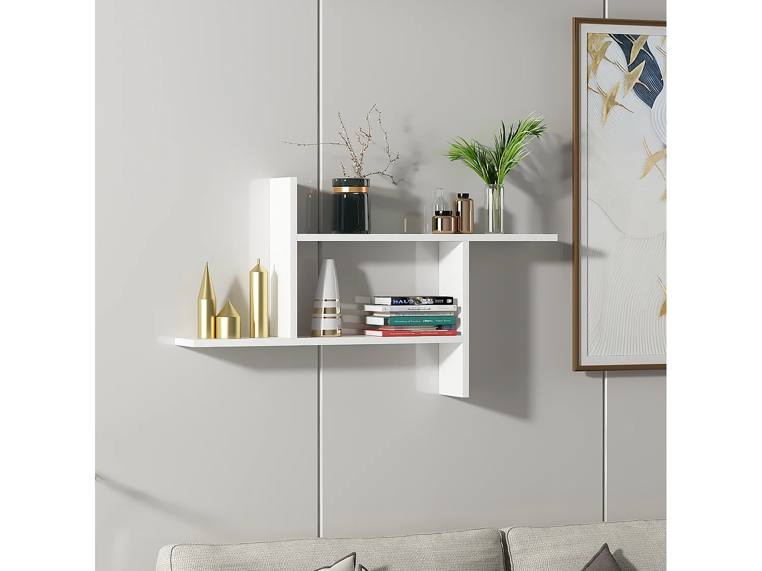 Etagère murale RYAN - blanc, 99x55x14