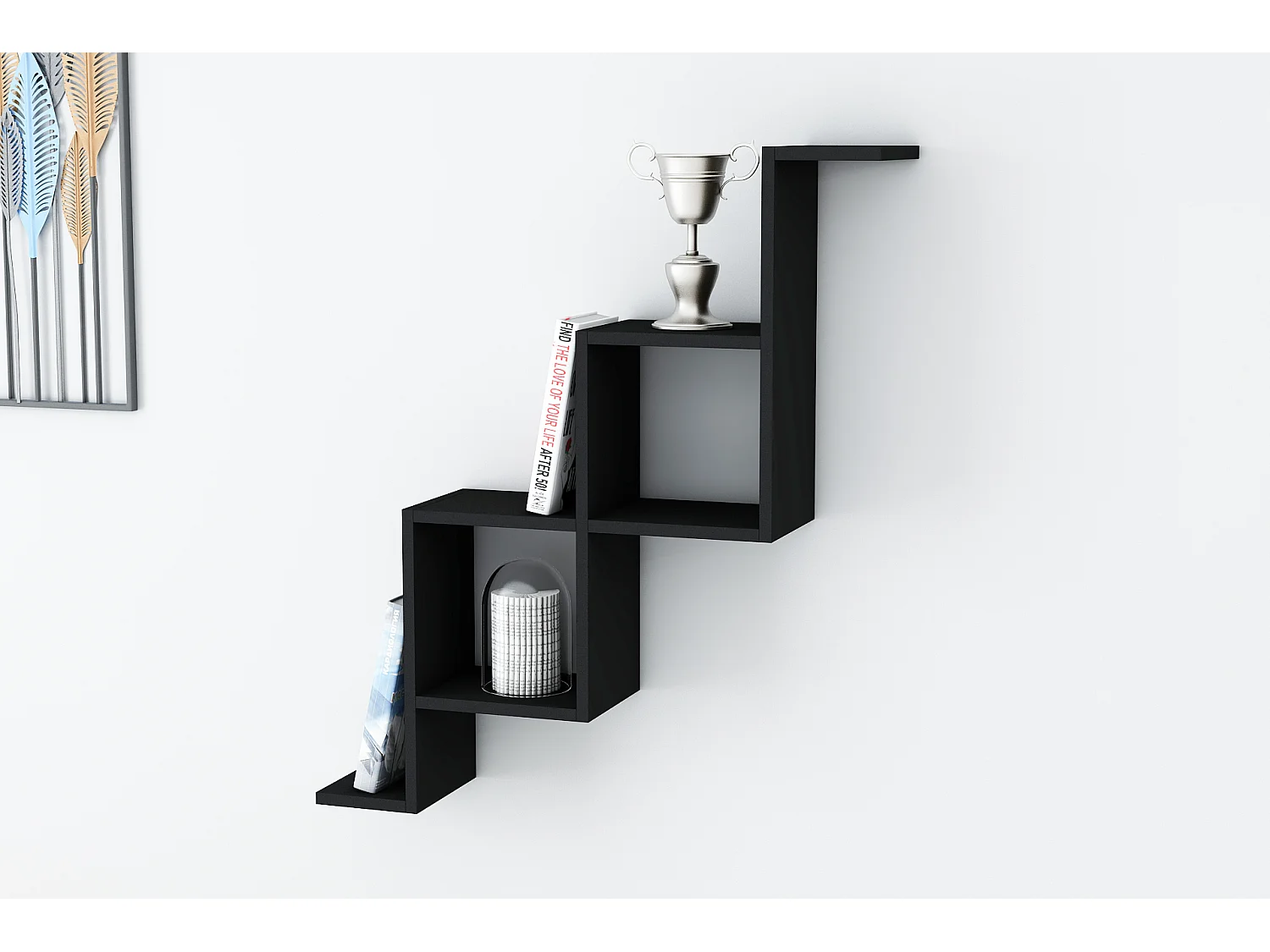 Wandregal NEMESIS-Schwarz,84x96x22