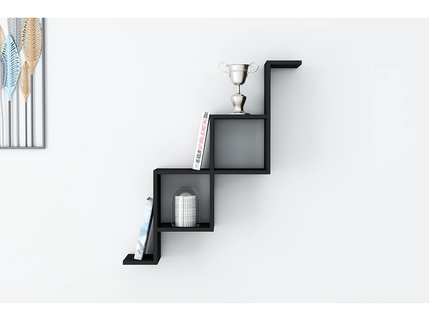 Wandregal NEMESIS-Schwarz,84x96x22