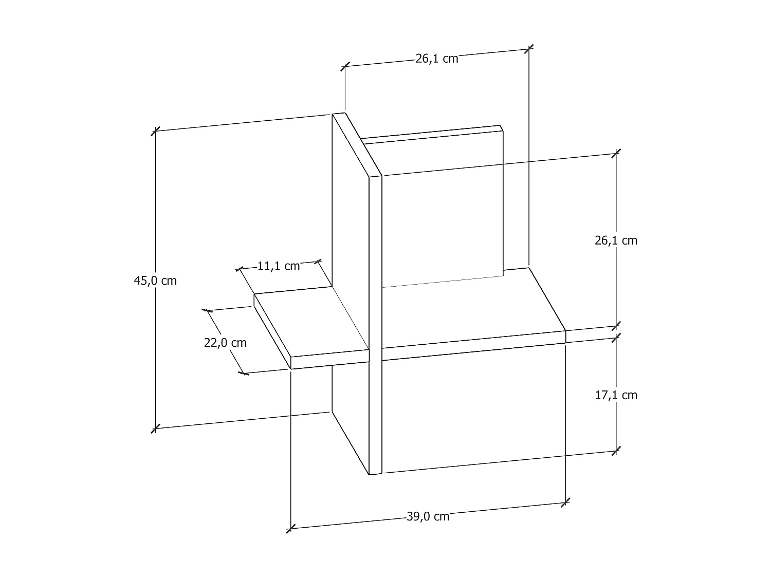 Wandregal DIANA-Weiß,26x45x22