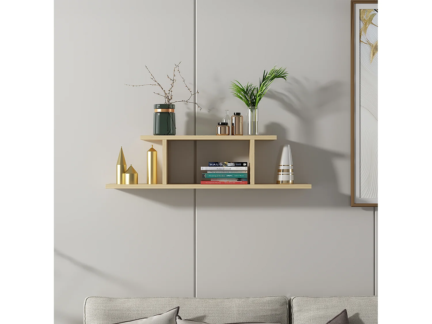 Wall Shelf ATLANTIC-  Eiche -  Eiche, 90x23,2x19,6