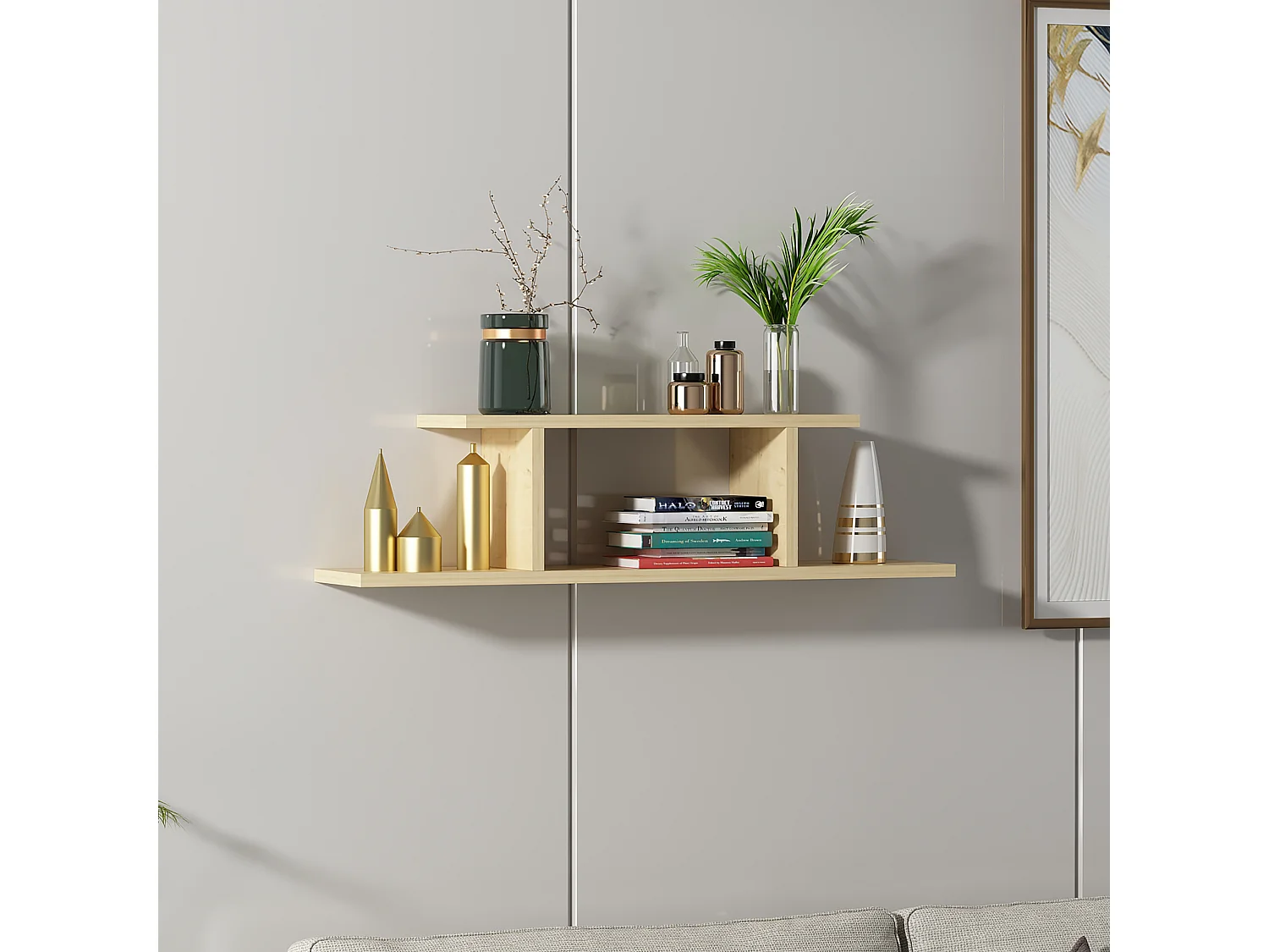 Wall Shelf ATLANTIC-  Eiche -  Eiche, 90x23,2x19,6