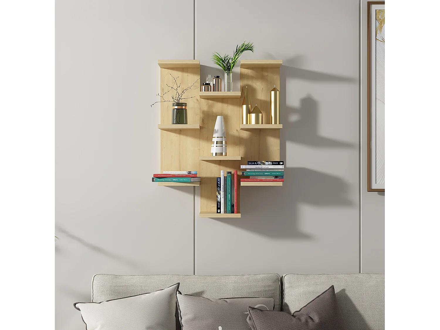 Wall Shelf TEXAS-  Eiche, 58,8x74,1x21,4