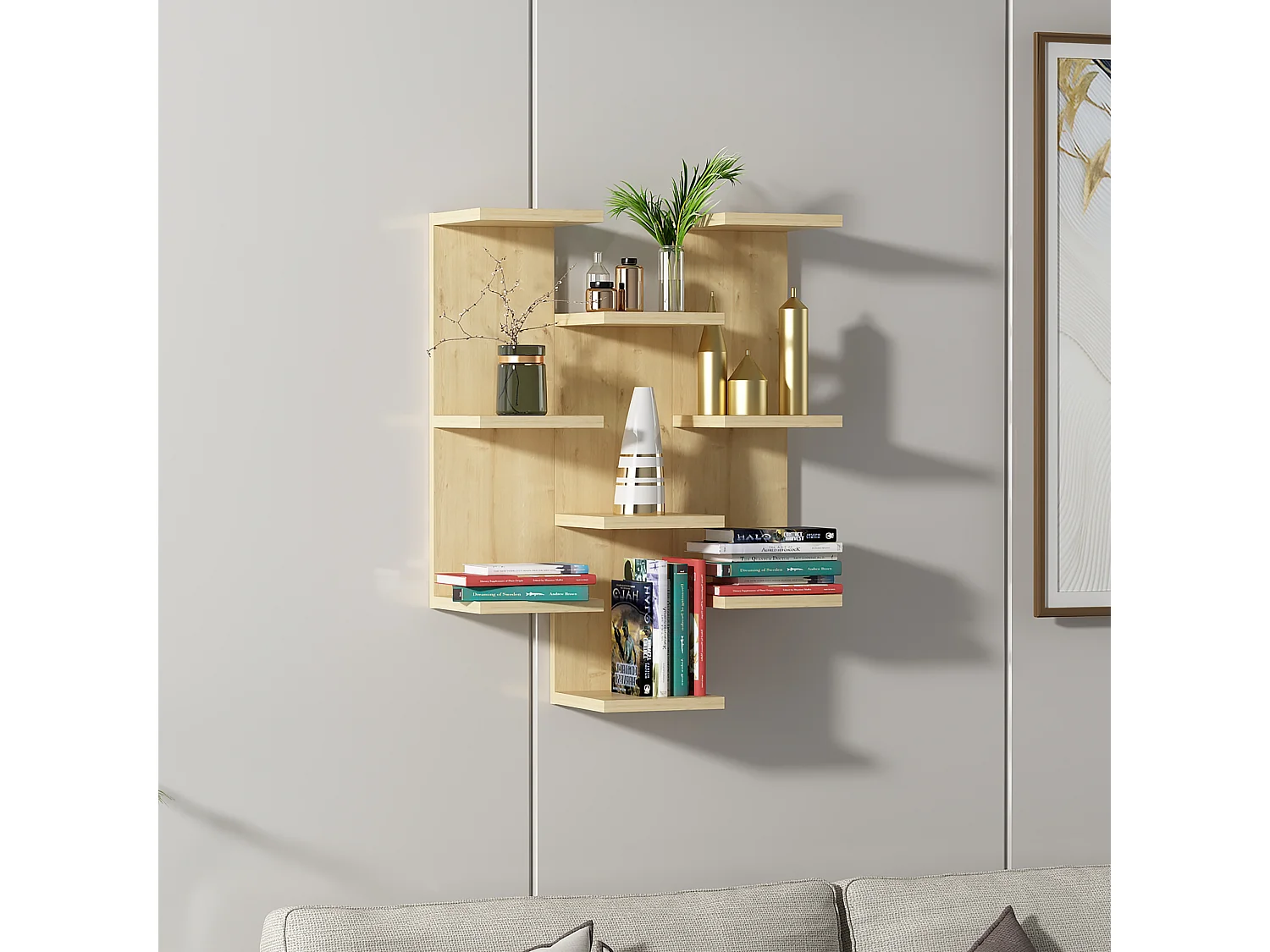 Wall Shelf TEXAS-  Eiche, 58,8x74,1x21,4