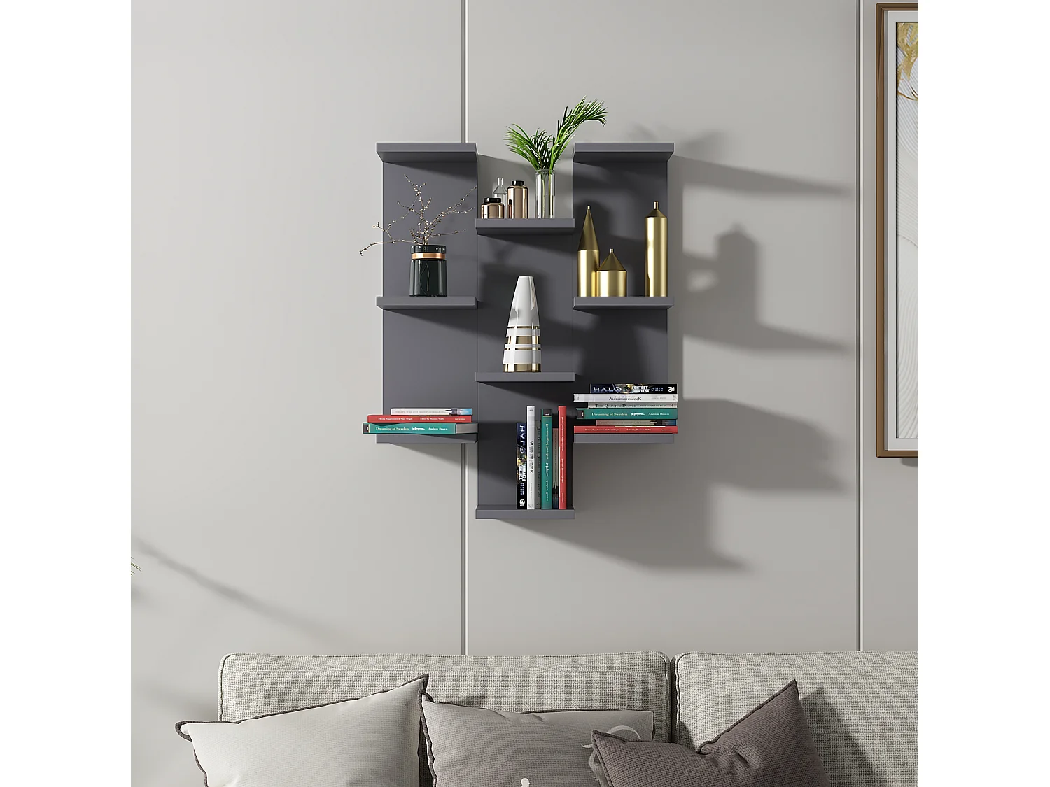 Wall Shelf TEXAS-  Anthrazit, 58,8x74,1x21,4